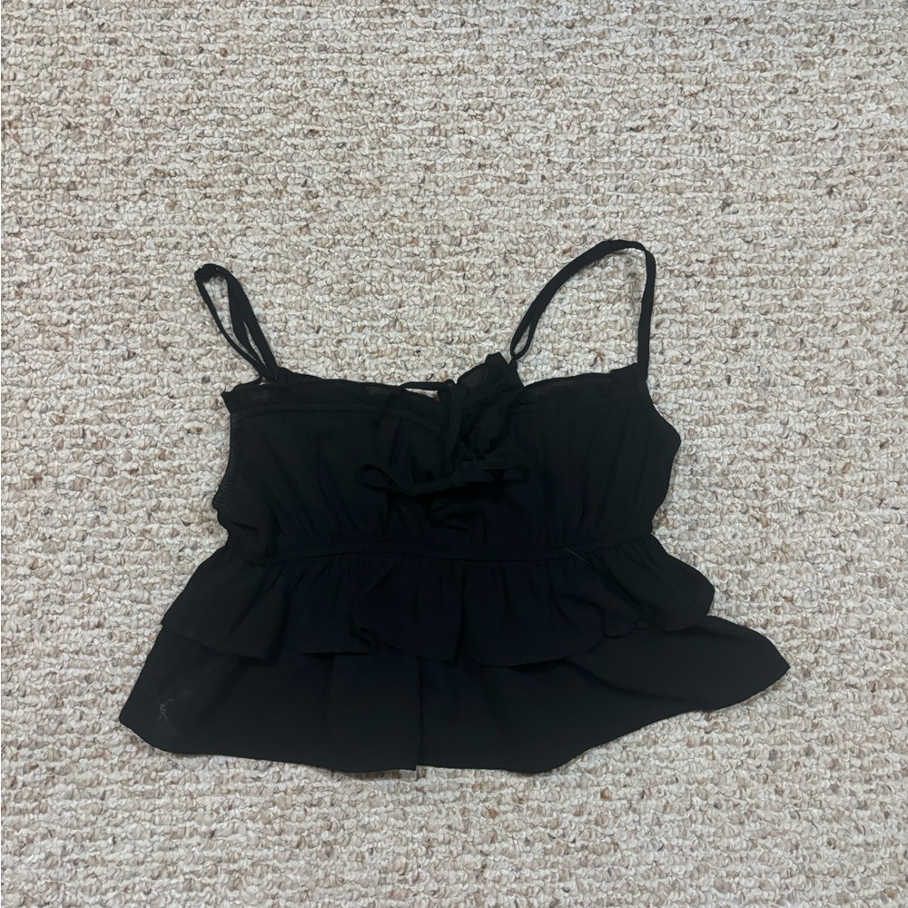 Dainty Black Crop Top